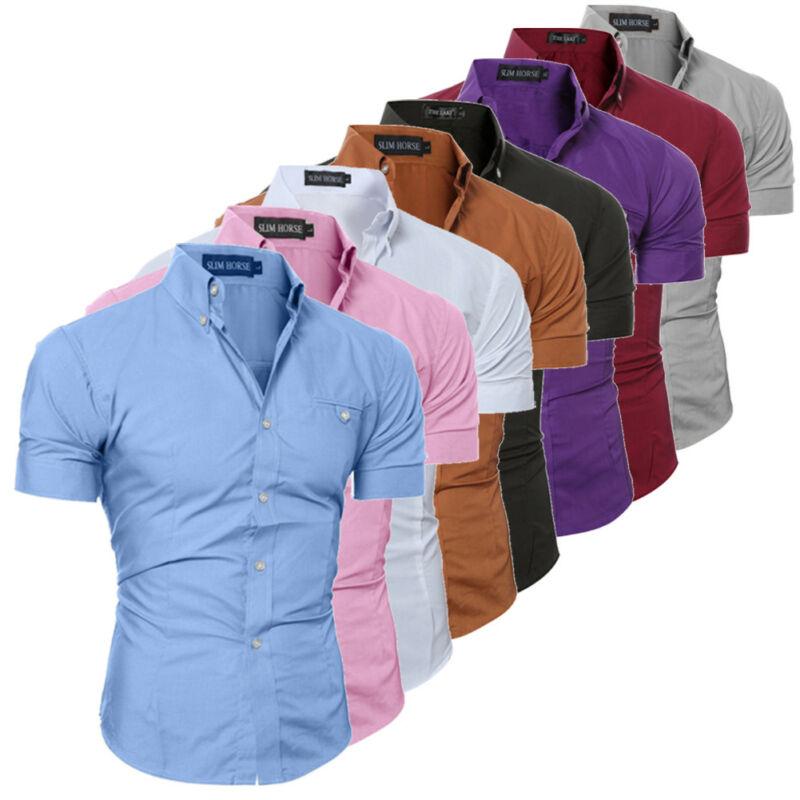 Casual Short Sleeved Slim Fit Shirt