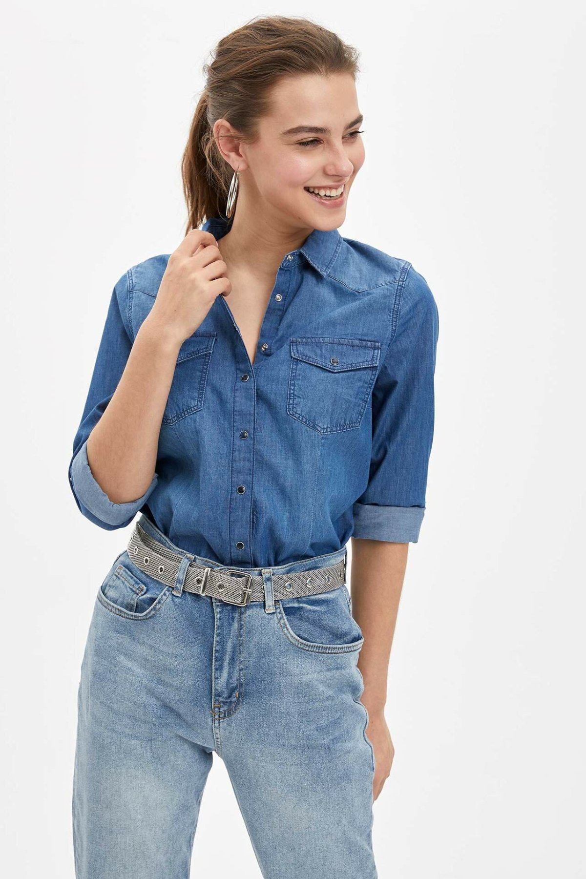DeFacto Stylish All-match Denim Shirts-L3567AZ20SP