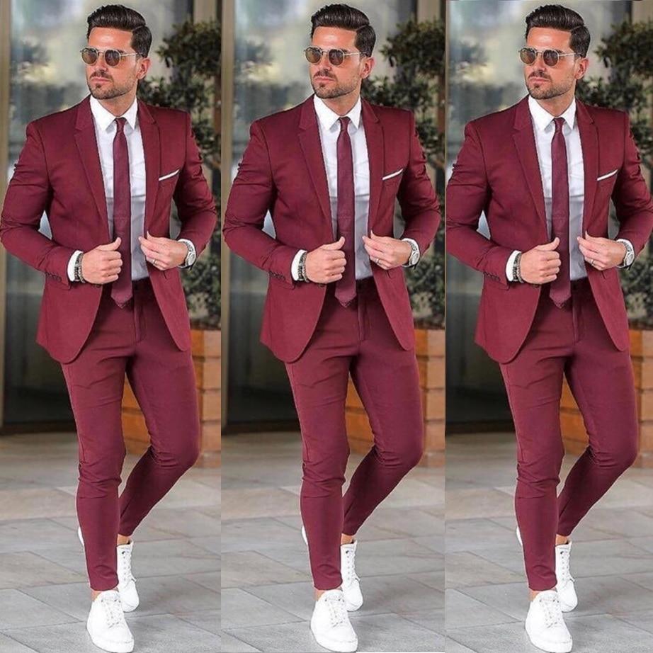 Elegant Mens Notched Lapel Wedding Suits