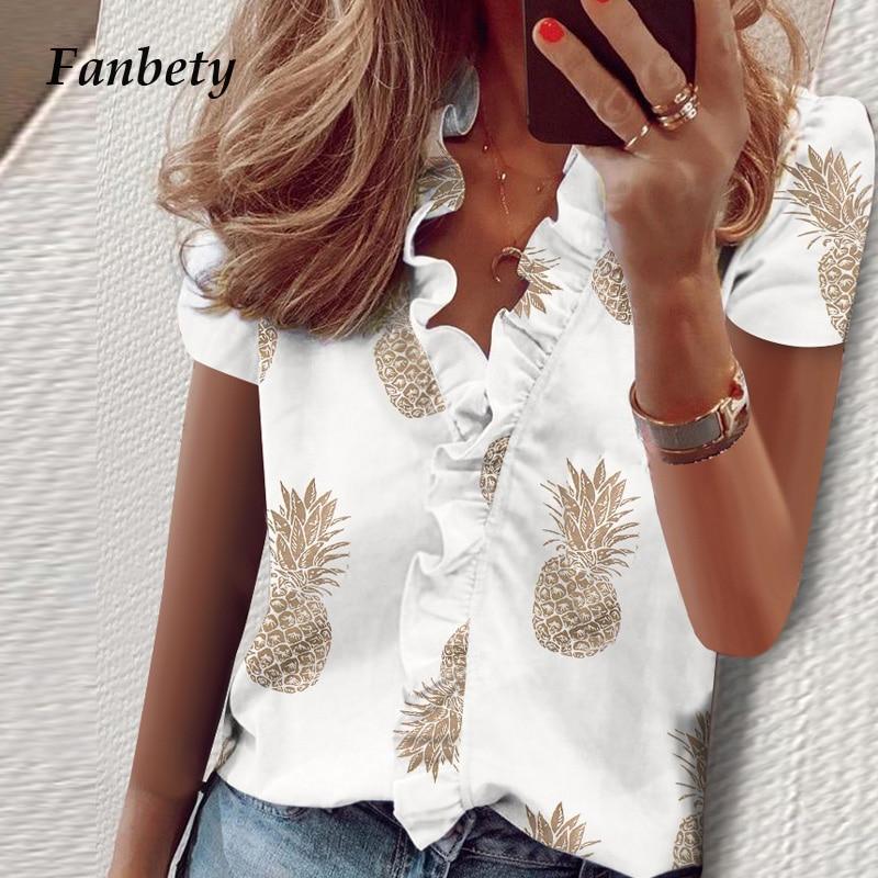 Elegant Daisy  Print Ruffle blouse