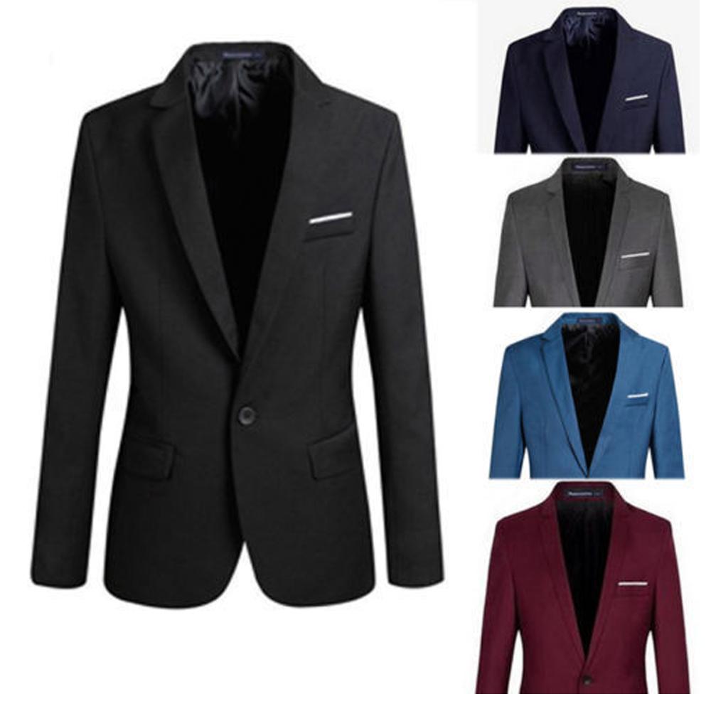 Formal Slim Fit One Button Notched Blazer
