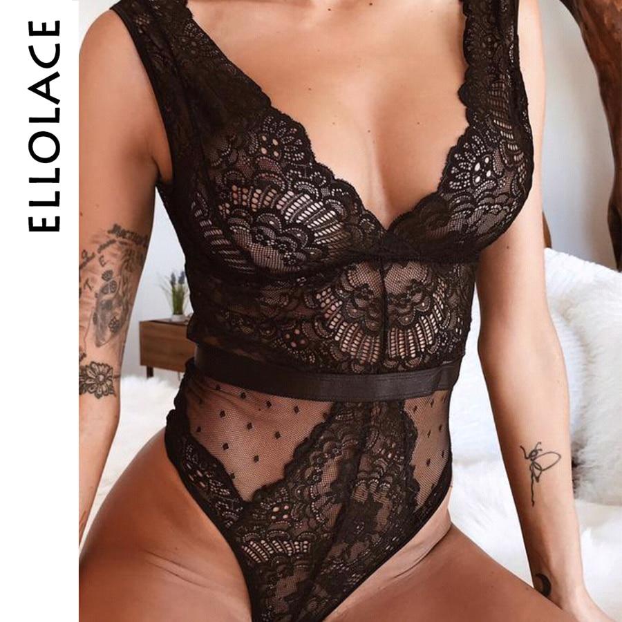 See Through Lace Bodysuit